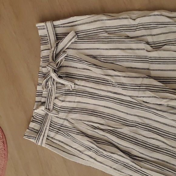 NWT Madewell Linen Paperbag Stripe Pants - 8 - Picture 4 of 9